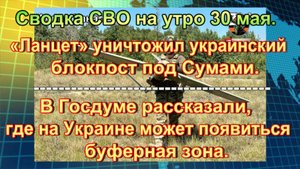 Сводка СВО на утро 30 мая. Цели дронов ВСУ, 400 тысяч пропавших бойцов
