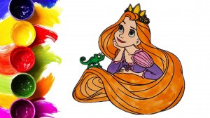 Как нарисовать принцессу Рапунцель/раскраска для детей