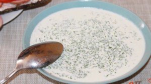 Окрошка с куриным филе и горчицей