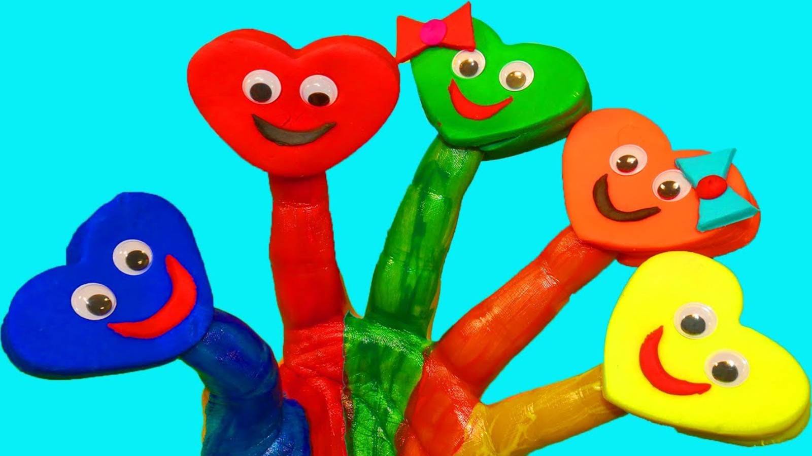 Учим цвета Рисуем на руке Пальчиковые Краски Сердечки из пластилина Развивающая Песенка Про пальчик смотреть онлайн