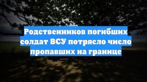 Родственников погибших солдат ВСУ потрясло число пропавших на границе