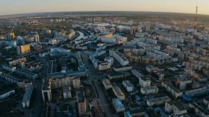 Якутск вечерний с высоты птичьего полета