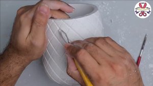 Cement pot - Look like ceramic pot - Cement Showpiece Making || सीमेंट का बर्तन