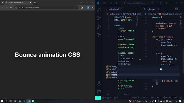 Анимация отскока в CSS || Amimation CSS Effects - Bounce смотреть онлайн