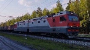 Электровоз 2ЭС6-145 "Синара'' С грузовым составом