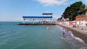Где искупаться в центре Сочи летом:обзор лечебного пляжа "Эдем"- сосновый берег и без толп народа