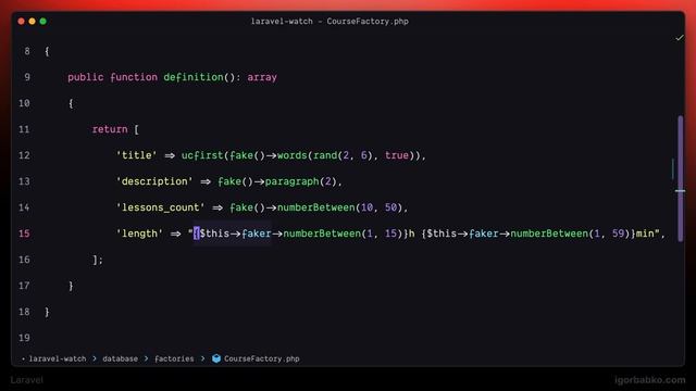 Laravel для новичков #32 - Генерация фабрик моделей