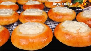 🍮Любимые ВАТРУШКИ С ТВОРОГОМ просто и очень вкусно Люда Изи Кук нежные булочки на молоке и сметане