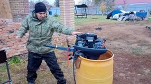 Распаковка и обкатка лодочного мотора BAIKAL 9.9 (15)