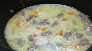 Каша с овощами и куриными сердечками в мультиварке