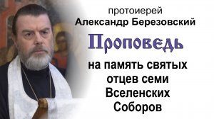 Проповедь на память святых отцев семи Вселенских Соборов (2025.05.30). Прот. Александр Березовский