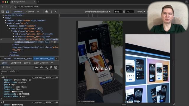 Portfolio Designer 6 - Адаптация сайта под планшет (адаптив desktop смотреть онлайн