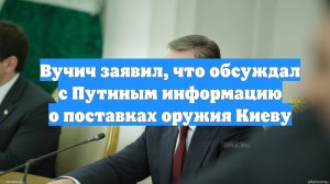 Вучич заявил, что обсуждал с Путиным информацию о поставках оружия Киеву