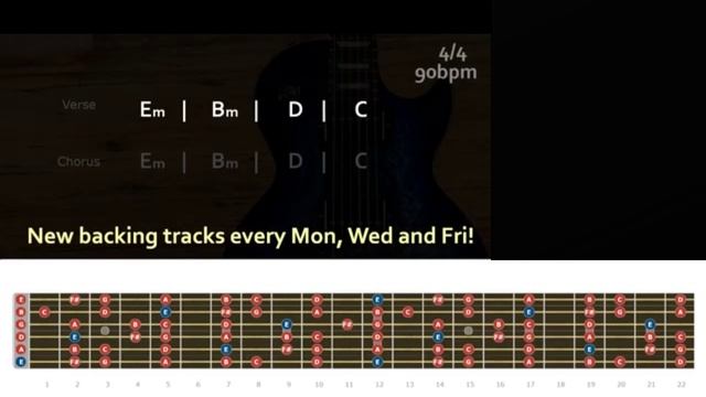Fun Dreamy Melodic Rock Backing Track in Em