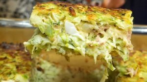 Кабачковый пирог с тунцом