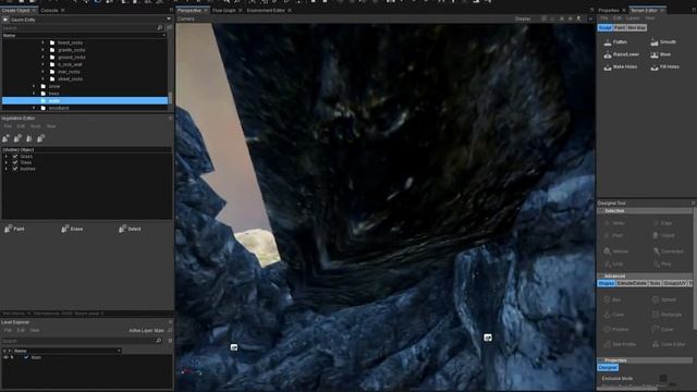 Cryengine V (Cryengine 5) #13 Создание пещеры. Сreation of the cave