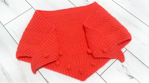 Бактус или шейный платок с прибавками по краям. Вязание спицами. Мастер-класс