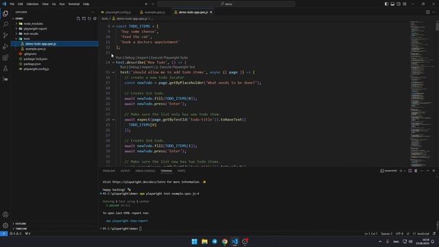 Расширения VS Code для написания автотестов на playwright JS TS