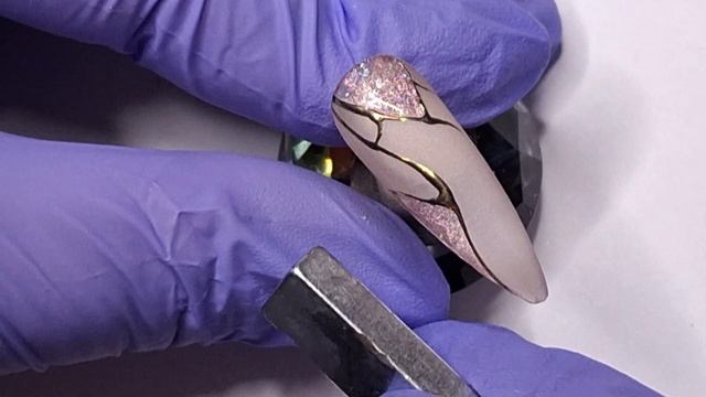 Идея маникюр с гель-лаком "кошачий глаз " МК/Manicure idea with c
