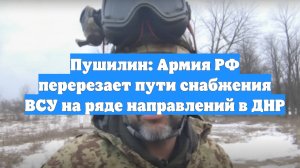 Пушилин: Армия РФ перерезает пути снабжения ВСУ на ряде направлений в ДНР
