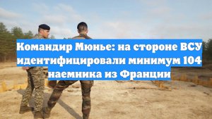 Командир Мюнье: на стороне ВСУ идентифицировали минимум 104 наемника из Франции