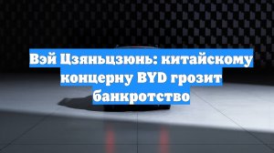 Вэй Цзяньцзюнь: китайскому концерну BYD грозит банкротство