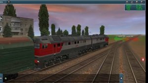 Тепловоз 2ТЭ116УД с небольшим грузовым поездом...