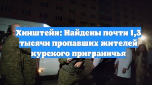 Хинштейн: Найдены почти 1,3 тысячи пропавших жителей курского приграничья