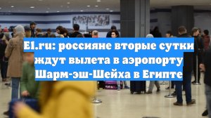Е1.ru: россияне вторые сутки ждут вылета в аэропорту Шарм-эш-Шейха в Египте