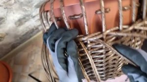 Узор цепочка из ротанга. Красивое кашпо  своими руками