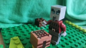 разбойник против голема из майкрафта (Lego анимация)