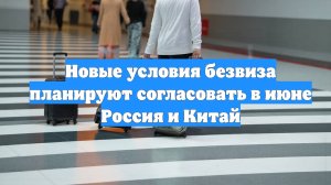 Новые условия безвиза планируют согласовать в июне Россия и Китай