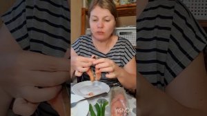 Мукбанг. Горбуша х/к, картошка, перья хрустящего лука