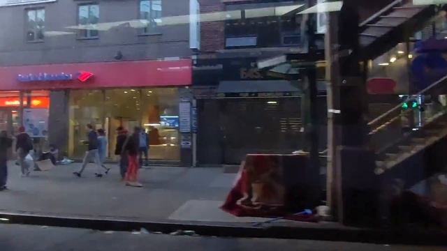 Автобус В1 Вид из Окна от Oriental Blvd (Manhattan Beach) до Ocean Parkway