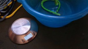Трос лебёдки после пропитки парафином в воде.