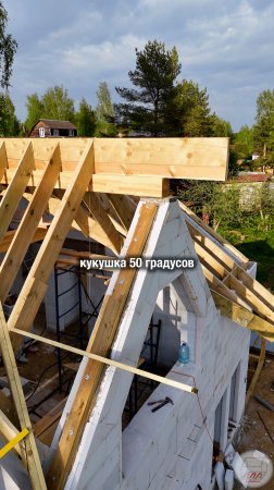 Дом из газобетона в Керро: крыша 35º, кукушка 50º