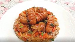 СОСИСКИ в овощном СОУСЕ! Вкусный УЖИН!