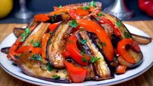 Отличный рецепт жареных баклажанов с перцем! Просто, быстро и очень вкусно!