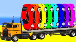 Человек-паук Мультфильм Цветные Машинки для Детей Супергерои Грузовик Автовоз Мультики для Детей