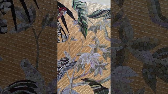 Панно из мозаики для ванной комнаты "Райский сад". смотреть онлайн