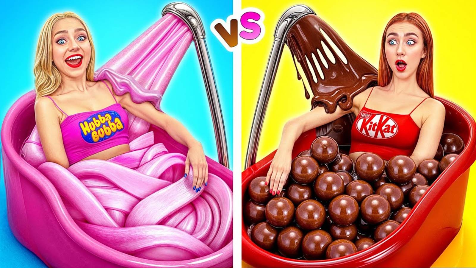 Жевательная Резинка vs Шоколадная Еда Челлендж _ Удивительные Кухонные Рецепты о