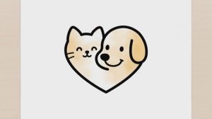 КАК НАРИСОВАТЬ КОШКУ И СОБАКУ в СЕРДЦЕ