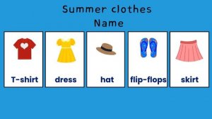 Summer Clothes Vocabulary for kids + Sentences _ Memory Game