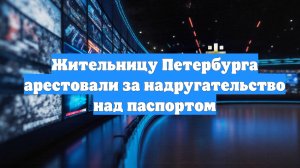 Жительницу Петербурга арестовали за надругательство над паспортом