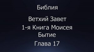 Библия. Ветхий Завет. 1-я Книга Моисея Бытие, глава 17.