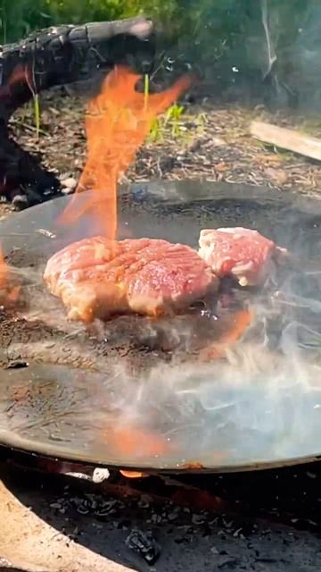 Жарим мясо на рыбалке смотреть онлайн