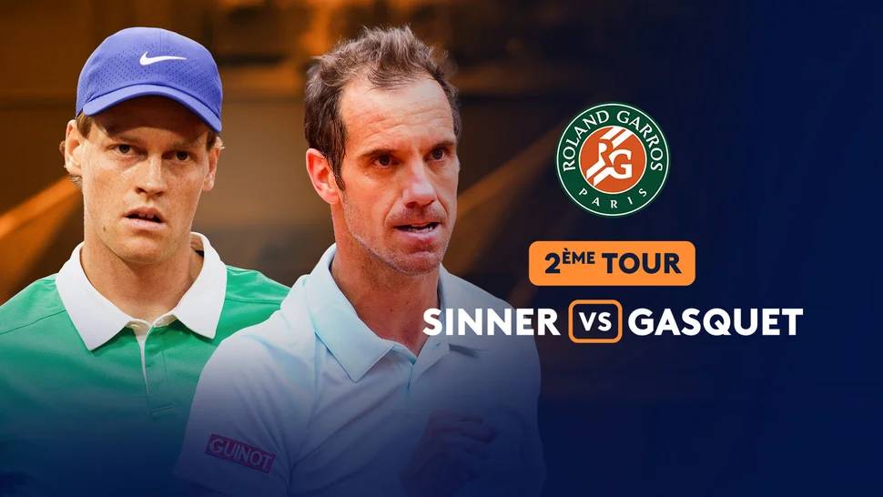 28.05.2025. Янник Синнер - Ришар Гаске. ATP Roland Garros. Jannik Sinner - Richard Gasquet