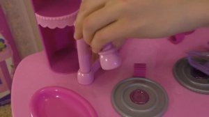 Рома и Диана ★ КУХНЯ Распаковка Детской Кухни с Духовкой, Звуком, Светом Toy Kitchen Vegetables cook