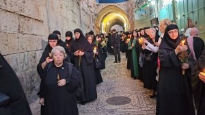 КРЕСТНЫЙ ХОД С ПЛАЩАНИЦЕЙ БОЖИЕЙ МАТЕРИ. ИЕРУСАЛИМ 2023 ГОД.