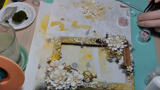 Процесс создания свадебной рамки DIY mixed media Scrapbooking frame смотреть онлайн